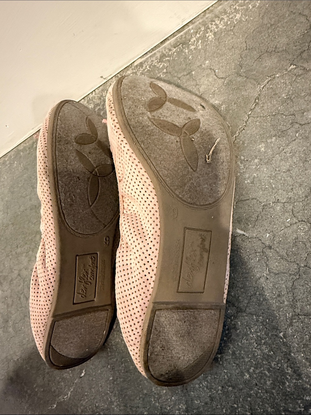 Deflex Comfort Perforated Ballet Flats in Blush Pink - Picture 3 of 4